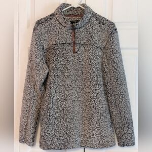 Women's Grey 1/4 Zip Alpine Sherpa Size Small